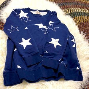 Lands end serious sweats blue sweater medium